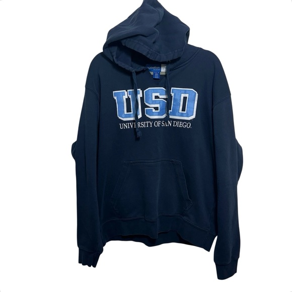 Big Cotton USD Collegiate Navy Blue Hoodie, XL - Picture 1 of 7